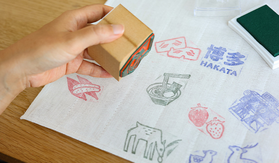 【中川政七商店 福岡天神店】スタンプで、自分だけのふきんをつくろう!