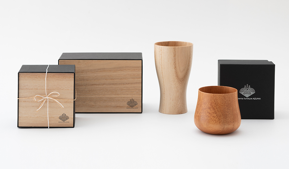 誰かに贈りたくなる、大人のうつわです。Paulownia furniture AZUMAの桐のグラス